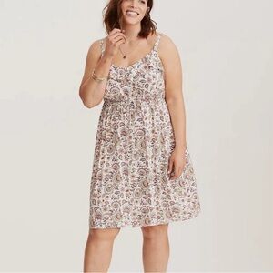 TORRID Floral Print Ruffle Challis Tank Dress